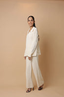 Ribbed Knit Top and Wide Leg Pant Coord Set 7008356 - TUZZUT Qatar Online Shopping