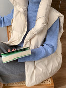 Vest Puffer Jacket Women Winter Warm Waistcoats Ladies Stand Collar Fashion Coat Female Loose Oversize Outwear Colete Feminino S4780929 - Tuzzut.com Qatar Online Shopping