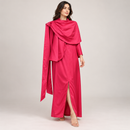 Fuchsia Pink Draped Long Dress YD103