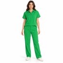 Bright Green Collared Shirt & Trouser Two-Piece Set YD09