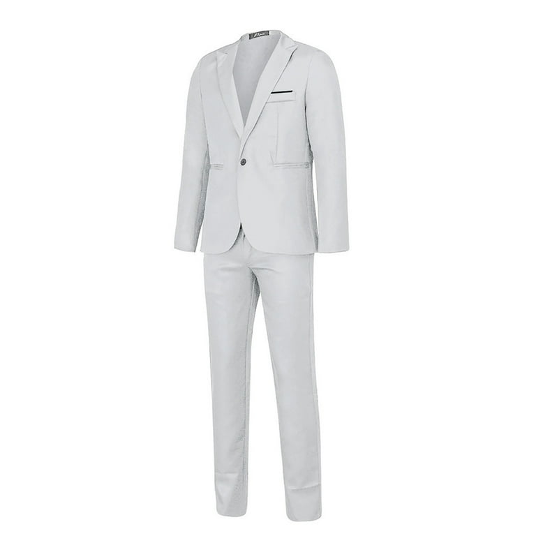 Men Suit 3 Pieces Formal Business Solid Tuxedos Blazer with Trousers for Wedding  S809951 - TUZZUT Qatar Online Shopping