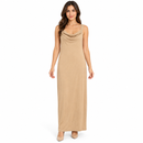 Women’s Beige Sleeveless Cowl-Neck Abaya Inner Maxi Dress 567995