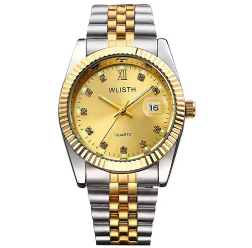 Gold Stainless Steel Wristwatch Calendar Men's Watch W4583297