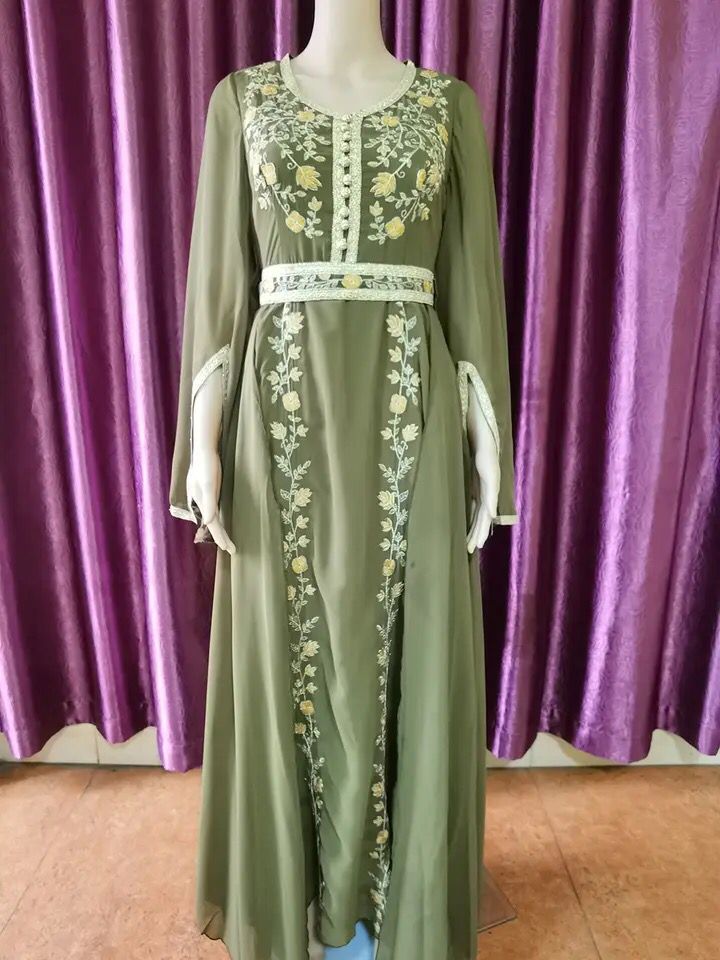 New Morocco Kaftan Women Luxury Embroidered Jalabiya Ramadan Muslim Dresses Islam Arabic Robe Turkey Evening Party Dress S4655083 - Tuzzut.com Qatar Online Shopping