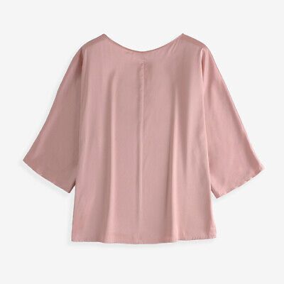 Women Silky Satin Shirt Blouse Short Sleeve O-Neck Ladies Party Club Loose Tops S4628165 - Tuzzut.com Qatar Online Shopping