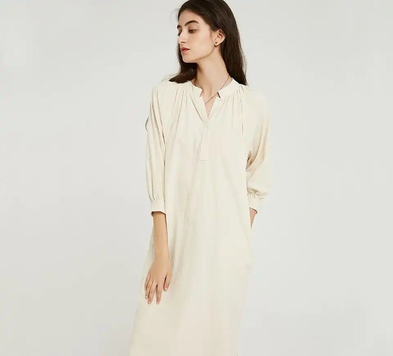 Shirt Dress Women's Spring Sundress New Casual Full  Sleeve Maxi Dress B-21396 - Tuzzut.com Qatar Online Shopping