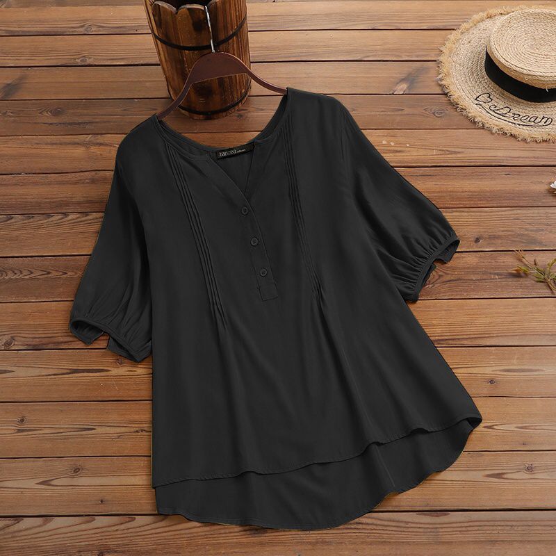 ZANZEA Women Blouse Summer Short Sleeve Shirts Elegant Solid Cotton Tops Tees Kimono Casual Loose Holiday Blusa Chemise Oversize S4635778 ZANZEA Women Blouse Summer Short Sleeve Shirts Elegant Solid Cotton Tops Tees Kimono Casual Loose Holiday Blusa Chemise Oversize S4635778