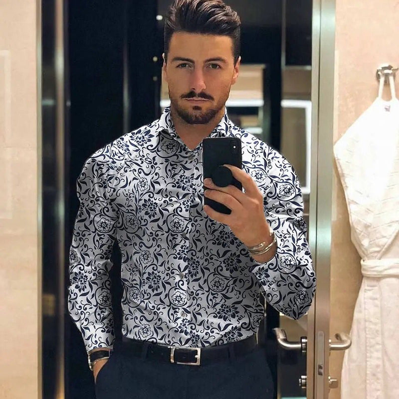 Men's Shirt For Men Clothing Social Male Blouse Hawaiian Long Sleeve Cardigan Blouses And Button Up Luxury Tee Shirt Man S2136108