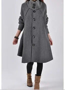 Autumn and Winter New Women's Mid length Loose Woolen Coat Cloak Woolen Windbreaker Coat B-27860 - Tuzzut.com Qatar Online Shopping
