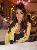 Women Cardigan Plaid Sweaters Women Short Slim Fashion Spring Autumn Cardigans Womenb Sweet B-27779 - Tuzzut.com Qatar Online Shopping