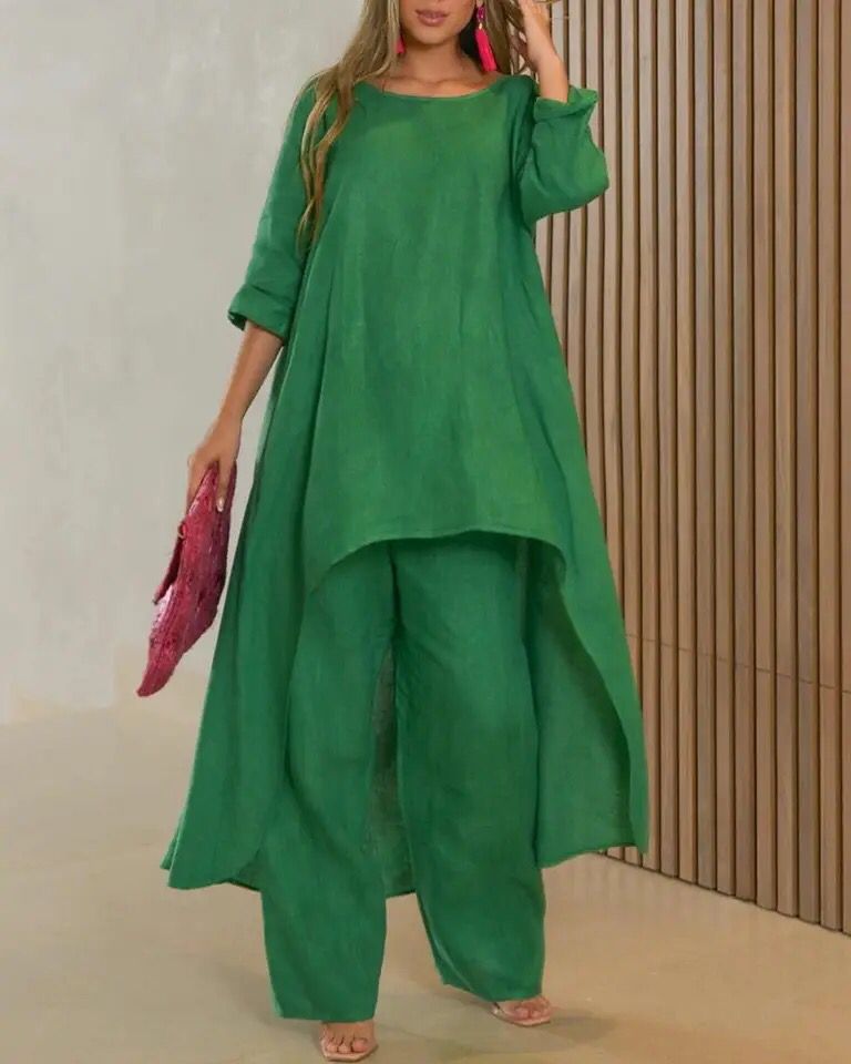 Spring Autumn Solid Loose Casual Y2K Oversized Matching Sets Women Long Sleeve Cotton Linen Pant Sets Irregular Female Clothes B-21597 Spring Autumn Solid Loose Casual Y2K Oversized Matching Sets Women Long Sleeve Cotton Linen Pant Sets Irregular Female Clothes B-21597