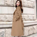 Windbreaker Autumn Winter Women Lapel Double Breasted Trench Coats Office Long With Belt Lining Korean Fashion Clothing 26820 - Tuzzut.com Qatar Online Shopping