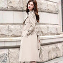 Windbreaker Autumn Winter Women Lapel Double Breasted Trench Coats Office Long With Belt Lining Korean Fashion Clothing 26820 - Tuzzut.com Qatar Online Shopping