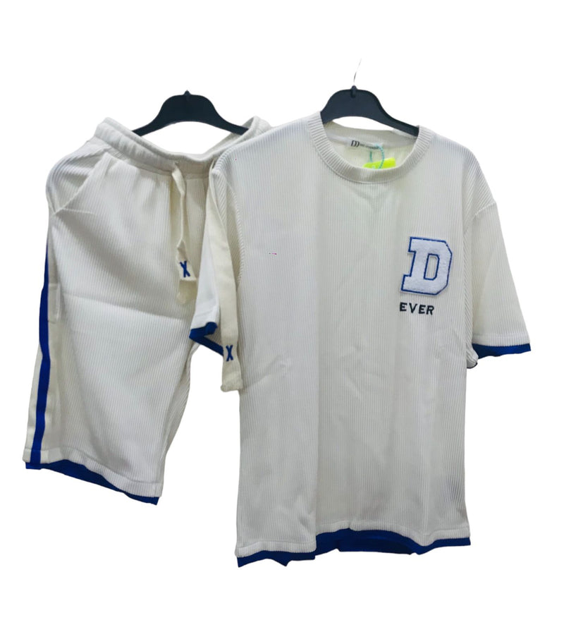 Men Sports Suit Cityboy Waffle High Street Letter Short-sleeved T-shirt Versatile Casual Shorts Two-piece Set S1394690