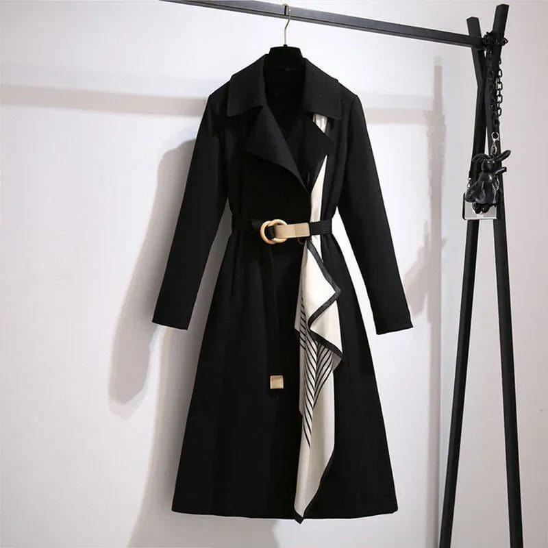 Spring Women's New Belt Long Trench Coat Thin style Fashion Windbreakers Casual and Temperament B-27184 - Tuzzut.com Qatar Online Shopping