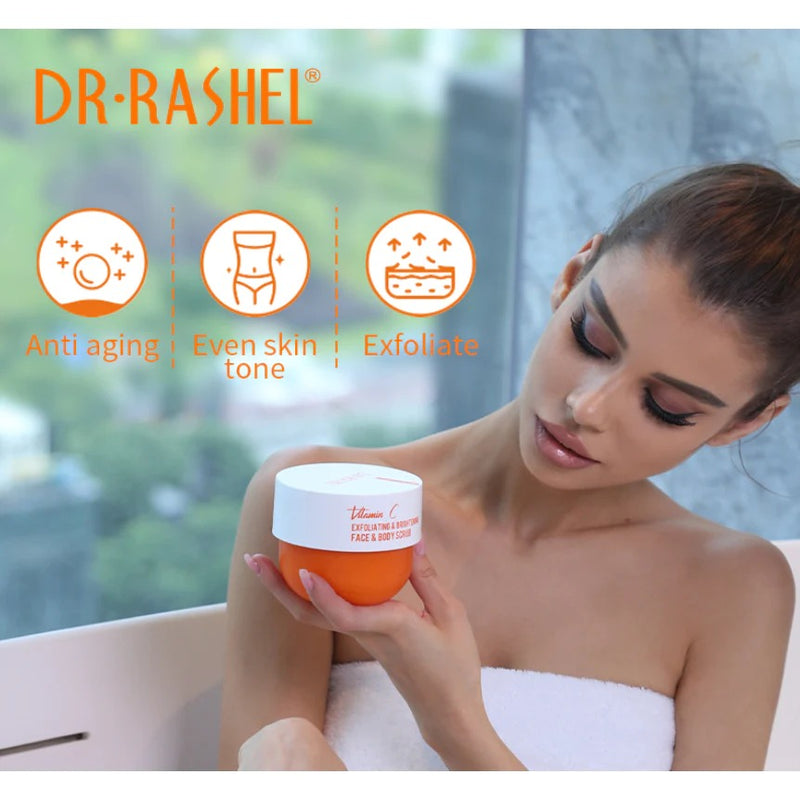 Dr. Rashel Vitamin C Exfoliating & Brightening Face & Body Scrub DRL-1688 - Tuzzut.com Qatar Online Shopping