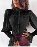 fashion Polyester Women Long Sleeve ladies clothing blouse slimming S3113620 - Tuzzut.com Qatar Online Shopping