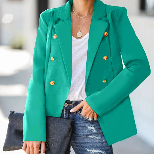 New Fashion Women Business Female Coat Work Office Lady Suit Slim Long-sleeved Temperament Double-breasted Casual Jacket B-28099 New Fashion Women Business Female Coat Work Office Lady Suit Slim Long-sleeved Temperament Double-breasted Casual Jacket B-28099