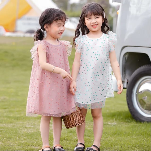 Children's dress summer girls' dress net gauze sleeves children's princess skirt baby skirt X1358062 Children's dress summer girls' dress net gauze sleeves children's princess skirt baby skirt X1358062