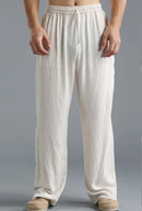 INCERUN Brand Men's Thin Section Loose Straight Pants Solid Casual Pants Men Summer Large Size Wide Leg Joggers S1261094 - Tuzzut.com Qatar Online Shopping