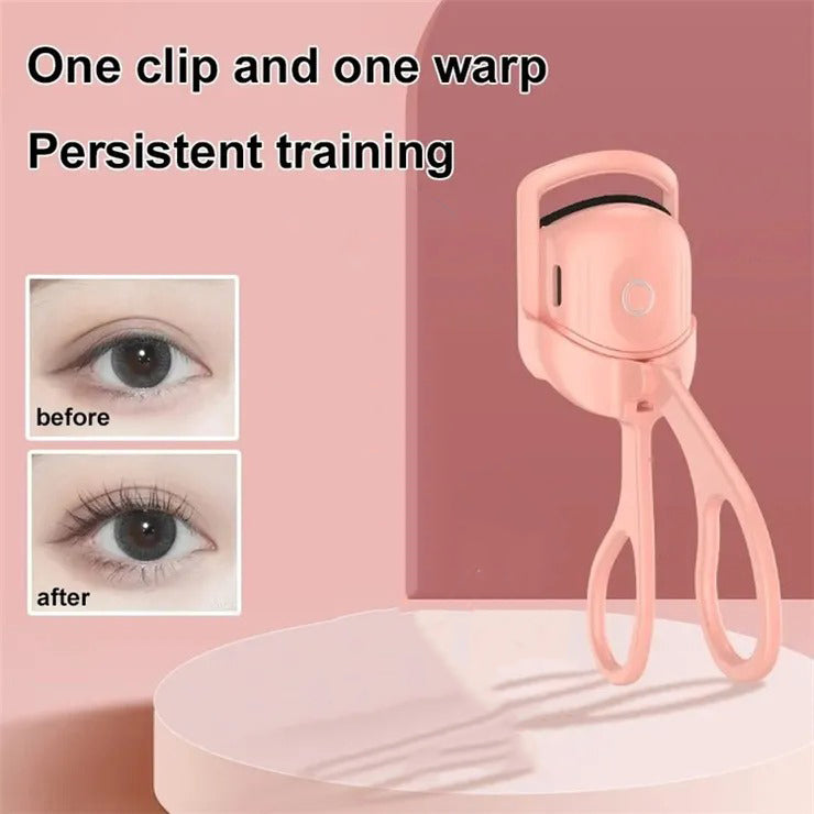 WD-888 Heated Eyelash Curler USB Rechargeable Electric Eyelash Curler Quick Curling Eye Lashes-Pink