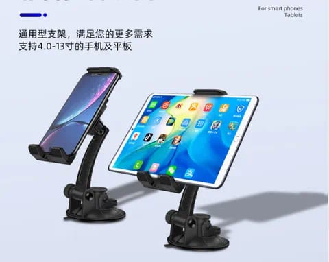 Universal Phone Holder Car Windshield Dashboard Mount Sticky Suction Cup Stand Adjustable 360 Degrees Rotation for iPad 3.5-11" S3657592 - Tuzzut.com Qatar Online Shopping