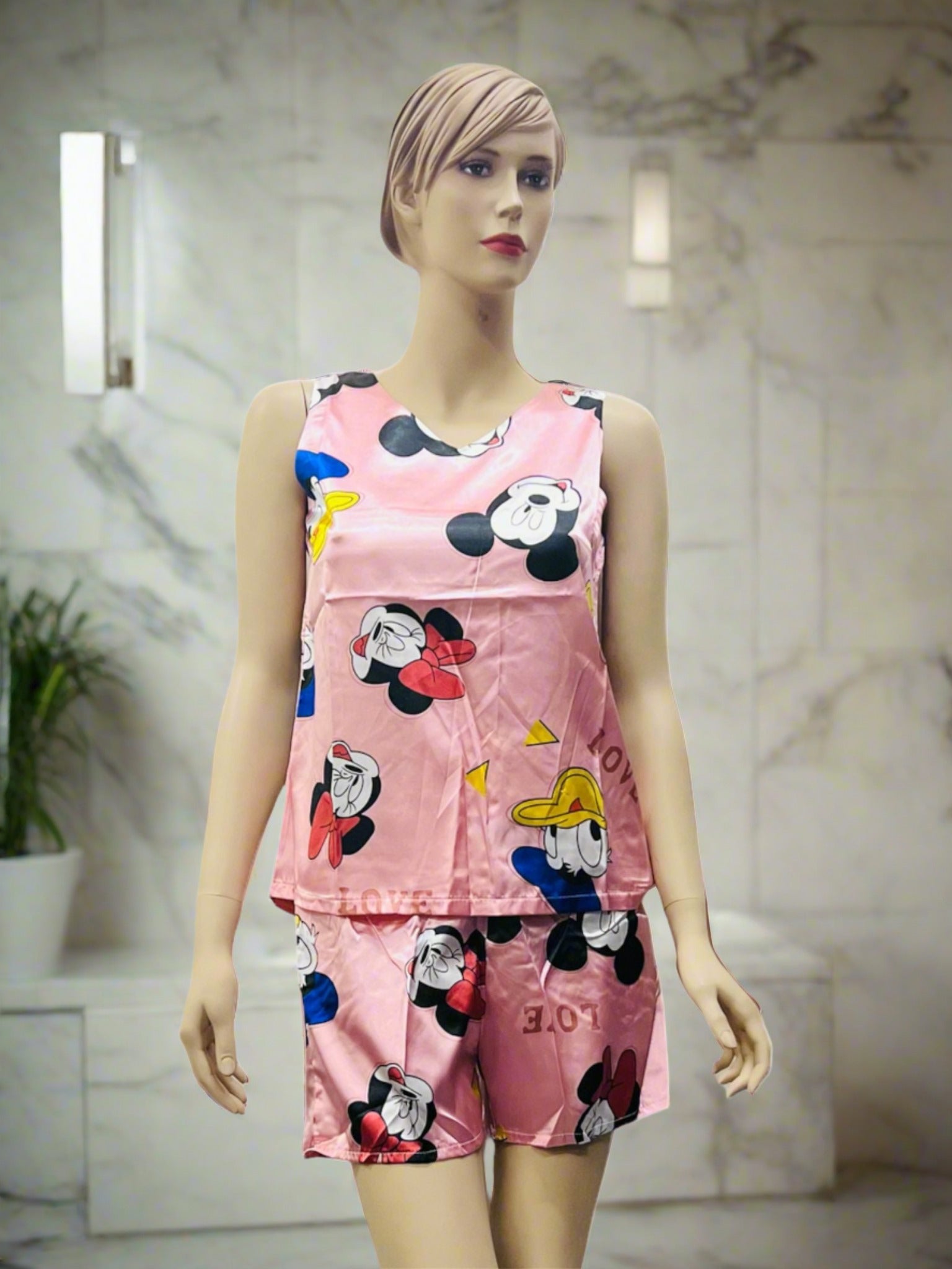 2 Pcs Nightwear Sleeveless T-Shirt & Shorts Set S2371914 2 Pcs Nightwear Sleeveless T-Shirt & Shorts Set S2371914