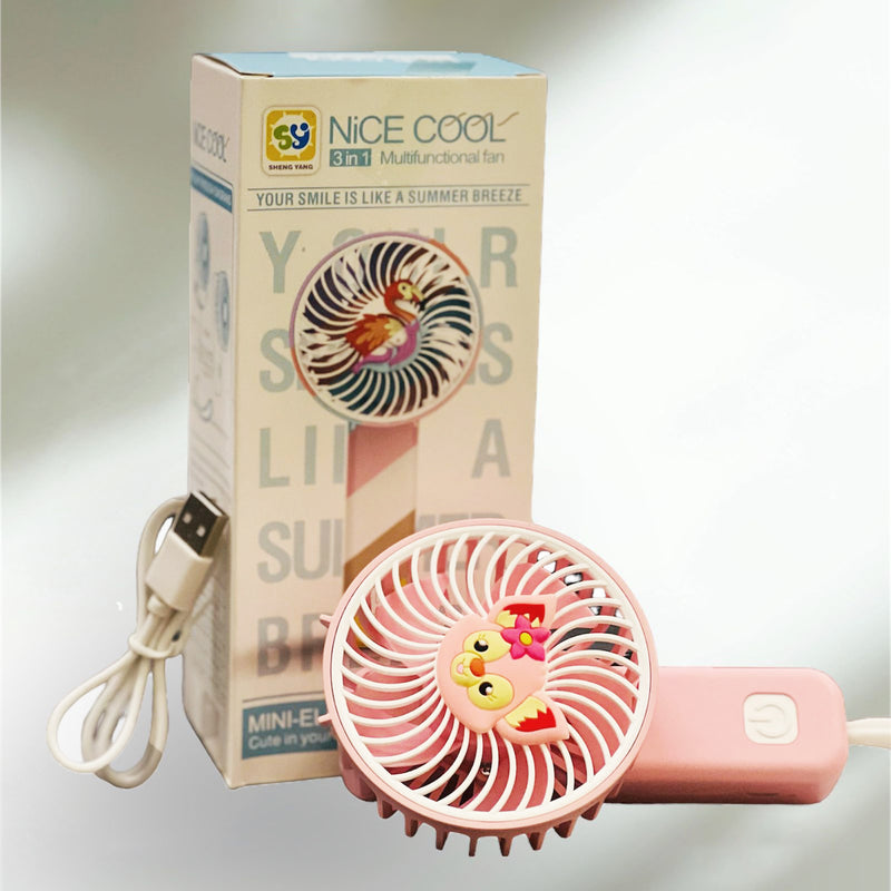 NICE COOL 3 in 1 Multifunctional Mini Electric Fan - Tuzzut.com Qatar Online Shopping