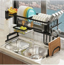 Kitchen Rust-Free Polishing Stainless Steel Countertop Storage Holder & Dish Drying Rack Over Sink - Tuzzut.com Qatar Online Shopping