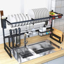 Kitchen Rust-Free Polishing Stainless Steel Countertop Storage Holder & Dish Drying Rack Over Sink - Tuzzut.com Qatar Online Shopping