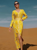 Long Sleeve Maxi Dresses for Women Casual Sashes V-Neck Pullover Loose Waist Middle Eastern style Party Dress Elegant X4504260 - Tuzzut.com Qatar Online Shopping