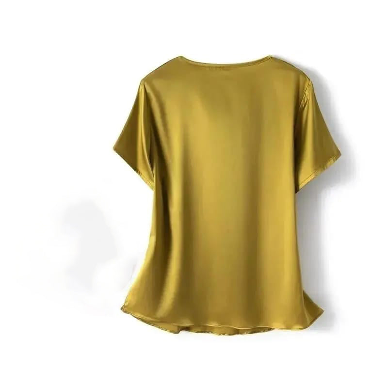 Zanzea Fashion Light luxury smooth satin elegant pile collar loose casual top S4559591 Zanzea Fashion Light luxury smooth satin elegant pile collar loose casual top S4559591