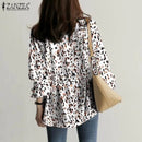 ZANZEA Baggy Leopard Printed Elastic Chemise Long Sleeve Top S4321873 - Tuzzut.com Qatar Online Shopping