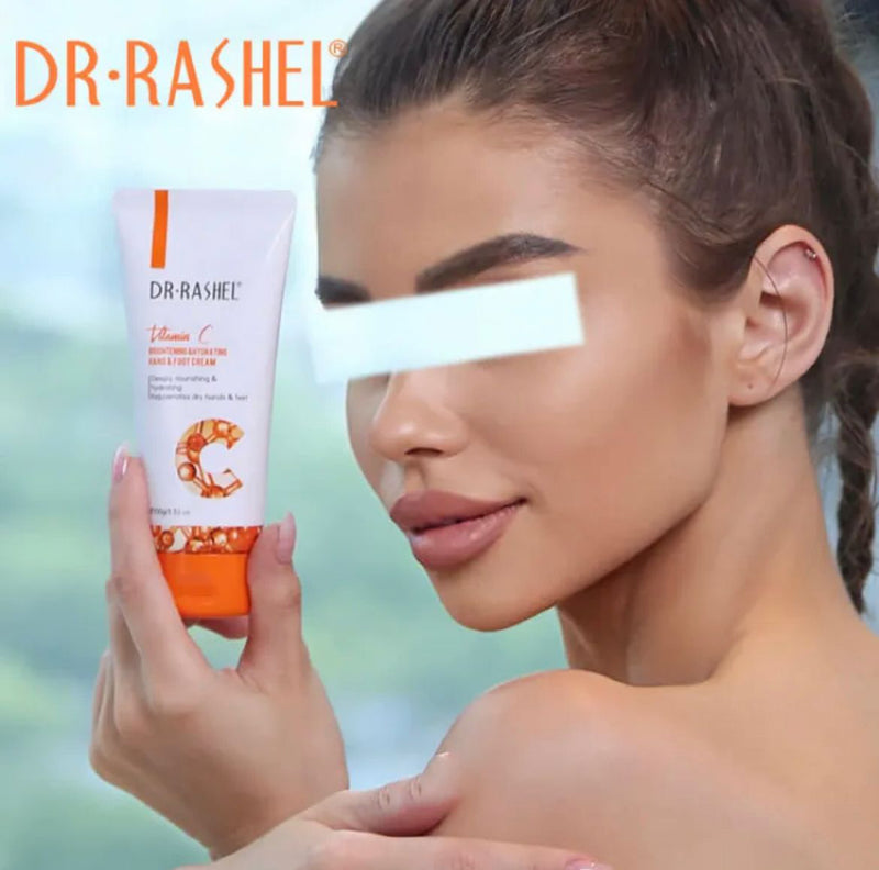 DR.RASHEL Vitamin C Brightening & Hydrating Hand & Foot Cream 100g DRL-1691 - Tuzzut.com Qatar Online Shopping