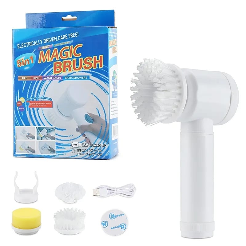 5 in 1 Electric Spin Brush Scrubber Rechargeable Cleaning Tool 5 in 1 Electric Spin Brush Scrubber Rechargeable Cleaning Tool
