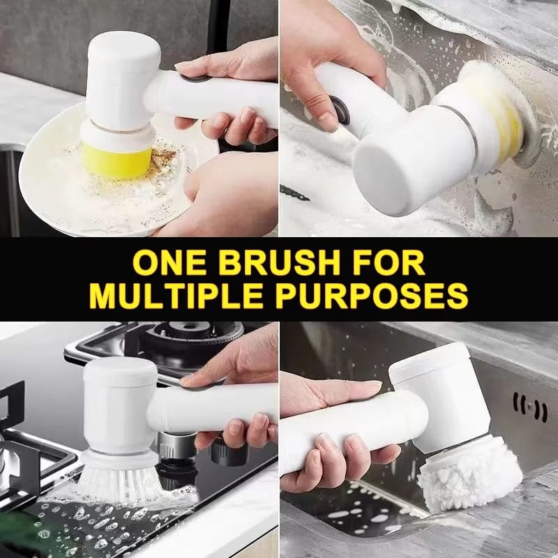 5 in 1 Electric Spin Brush Scrubber Rechargeable Cleaning Tool 5 in 1 Electric Spin Brush Scrubber Rechargeable Cleaning Tool