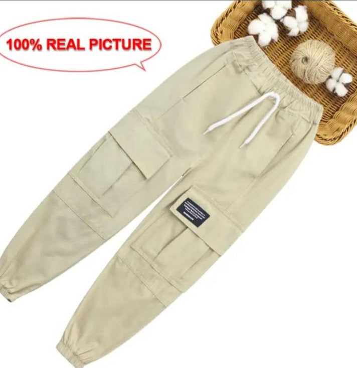 Girls Leggings Pants Letter Cargo Pants For Girls Pockets Kids Trousers Casual Style Children Clothing Girls X1428365 - Tuzzut.com Qatar Online Shopping