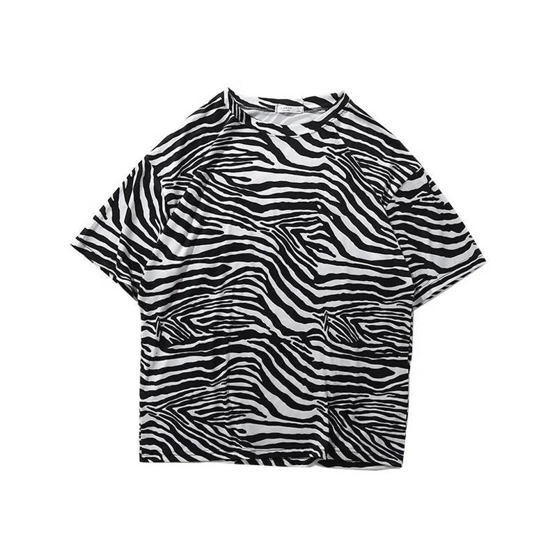 Zebra Print Sublimation Printing 100% Polyester Quick Dry Adult Tee T Shirt S4460626 - Tuzzut.com Qatar Online Shopping