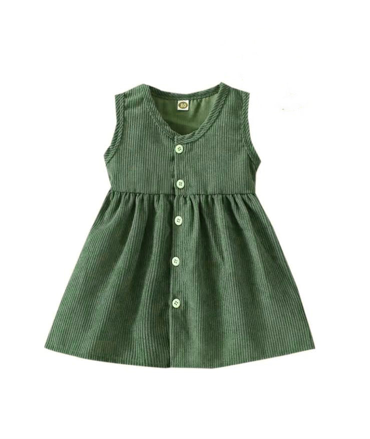 Summer Newborn Baby Girl Dress Sleeveless Casual Corduroy Beach Dress 20404473 - Tuzzut.com Qatar Online Shopping