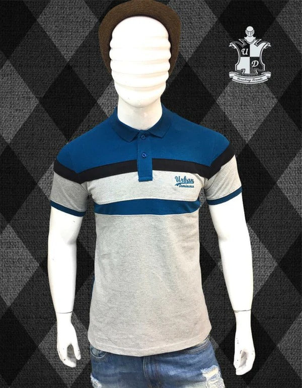 Urban Dominance Collar Pattern T-shirt AMG003 - Tuzzut.com Qatar Online Shopping