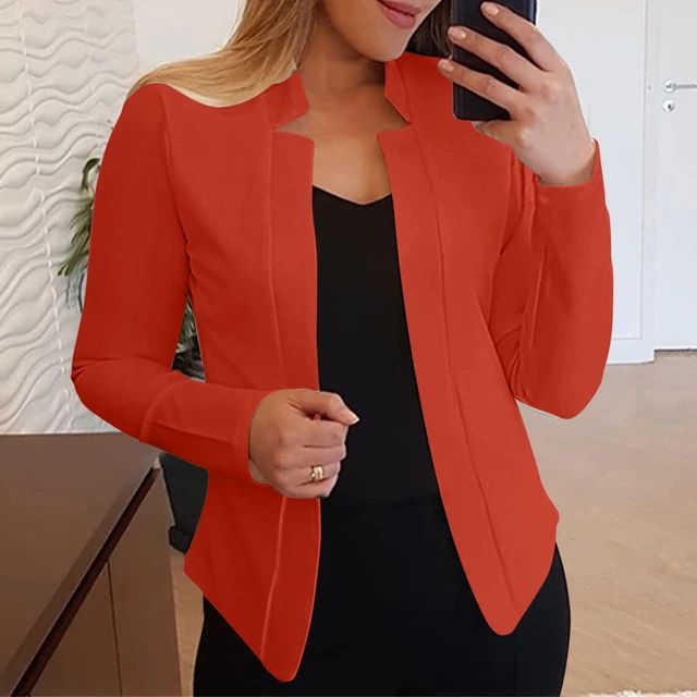 Women Solid Color Long Sleeve Lapel Casual Blazer Women Solid Color Long Sleeve Lapel Casual Blazer