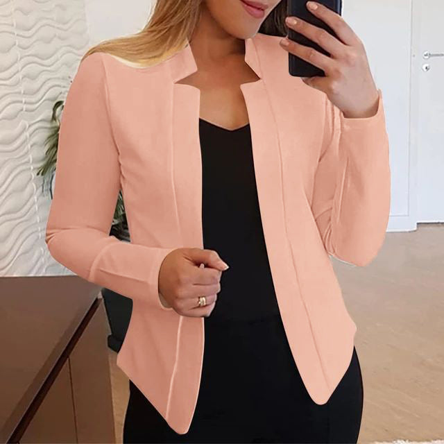 Women Solid Color Long Sleeve Lapel Casual Blazer Women Solid Color Long Sleeve Lapel Casual Blazer