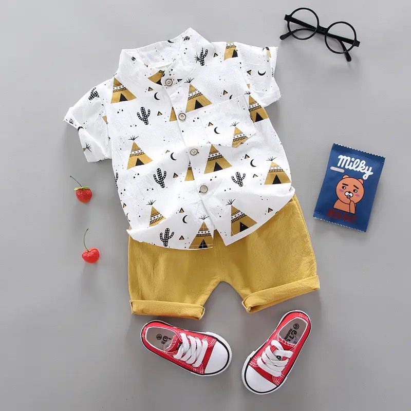 Fashion Baby Boy's Suit Summer Casual Clothes Set Top Shorts 2PCS Baby Clothing Set For Boys Infant Suits Kids Clothes 5-6Y 20280767