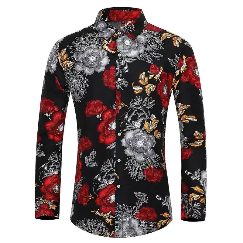 Shirt Creative Graphic Men Tops Casual Outdoor Party Spring Summer Luxury Popular Lapel Long Sleeve Shirt Plus Size 3XL S2386505