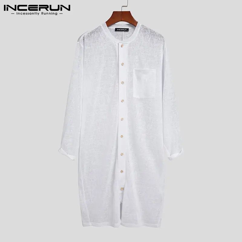 Men Pajamas Rompers Solid Color Homewear O Neck Long Sleeve Button Jumpsuits Cozy Breathable Men Thin Playsuit Nightwear INCERUN L S4593669 Men Pajamas Rompers Solid Color Homewear O Neck Long Sleeve Button Jumpsuits Cozy Breathable Men Thin Playsuit Nightwear INCERUN L S4593669