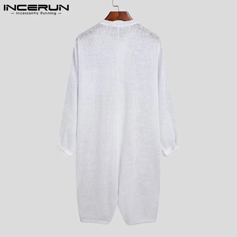 Men Pajamas Rompers Solid Color Homewear O Neck Long Sleeve Button Jumpsuits Cozy Breathable Men Thin Playsuit Nightwear INCERUN L S4593669 Men Pajamas Rompers Solid Color Homewear O Neck Long Sleeve Button Jumpsuits Cozy Breathable Men Thin Playsuit Nightwear INCERUN L S4593669