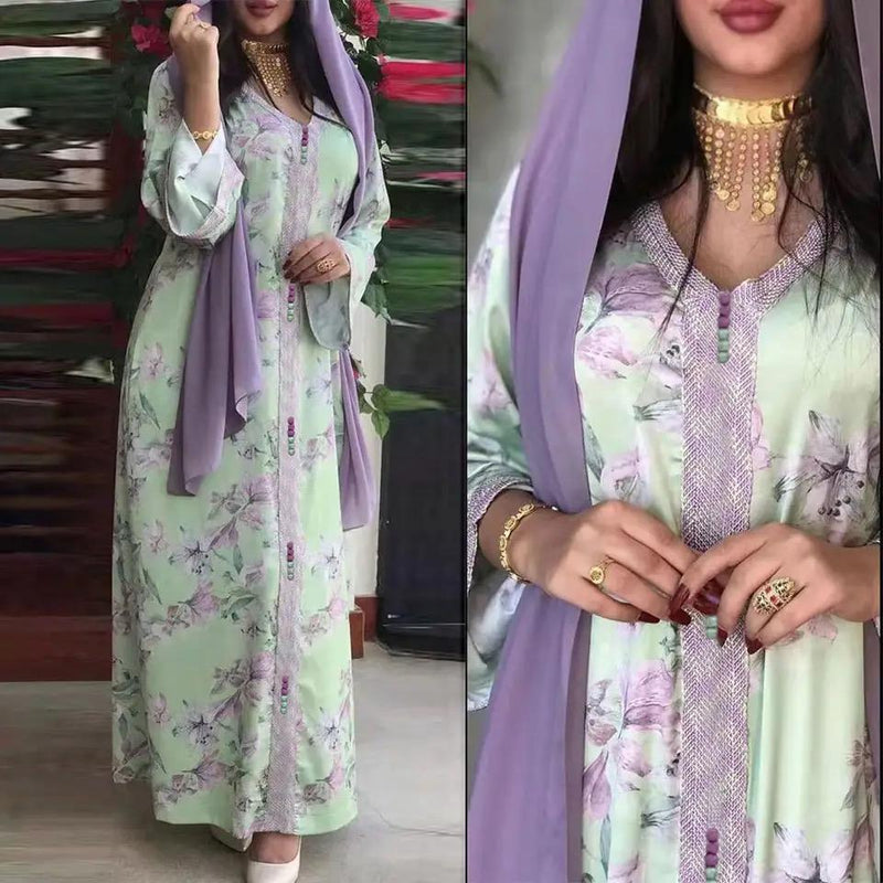 Morocco Muslim Abaya Dress Women Elegant Kaftan Prayer Abayas Ramadan Dubai Turkey Islam Robe Longue Musulmane Vestido Largos M S4410168 - Tuzzut.com Qatar Online Shopping