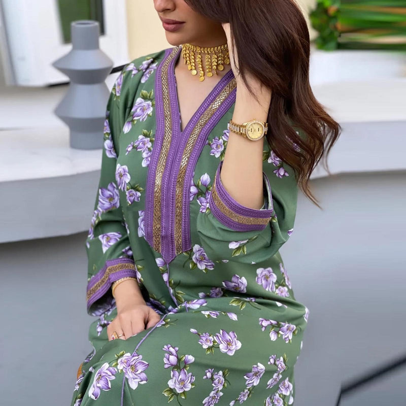 Moroccan Women Muslim Dubai Abaya Islamic Kaftan Party Long Maxi Dress Ramadan M S4467504