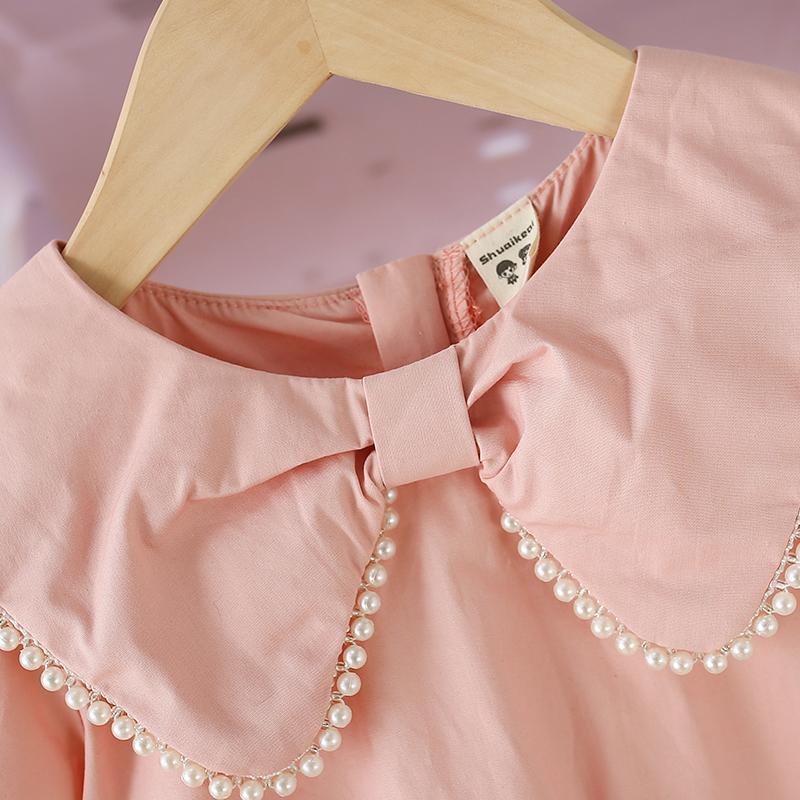 New Spring summer baby children kids girl Nail beading casual cotton dresses Children's clothes 3-4 X4856055