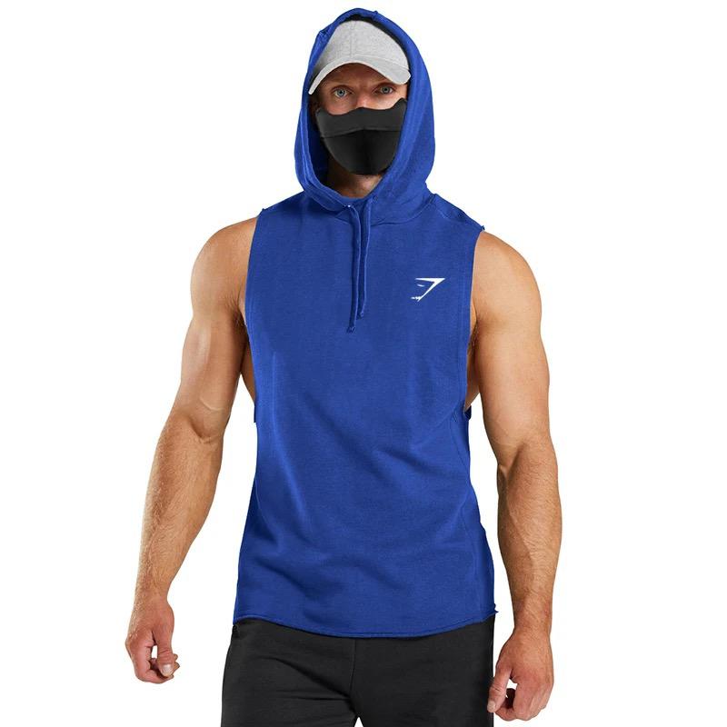 Summer and Autumn New Men's Casual Sweater Brand High Quality Solid Color Hooded Sleeveless Outdoor Sports and Fitness Top XL S2421312 - Tuzzut.com Qatar Online Shopping